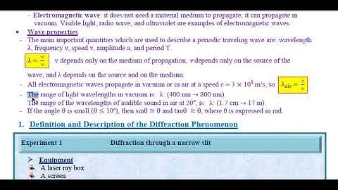 Introduction to diffraction - Video 1