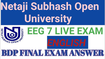 NSOU BDP EEG 7 ONLINE EXAM 2021 ll English Paper 7th nsou bdp exam live Answer ll