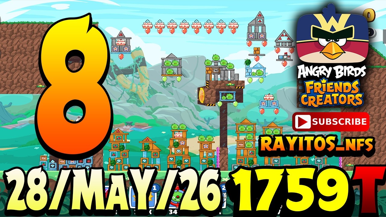 Angry Birds Friends Level 8 Tournament 1759 Highscore POWER-UP