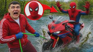 Nemu Sepeda Spider-Man di bawah air Pas Lagi Magnet Fishing! Spider-Man Kecelakaan! screenshot 5