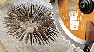 Danger Bowl Using Just a Mitre Saw! - Dont Try This!!!