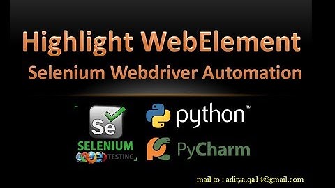Highlight WebElement in Selenium Webdriver using Python