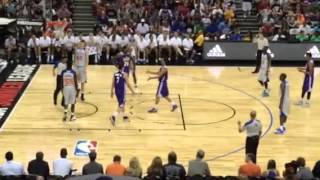Jordan Clarkson challenges Kristaps Porzingis in Vegas summer league