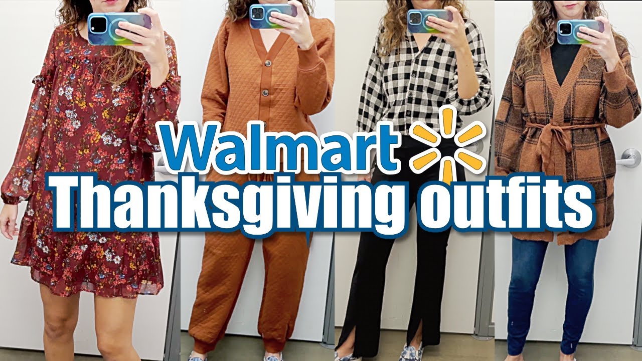 Creating Thanksgiving outfits at Walmart dressing room try on YouTube