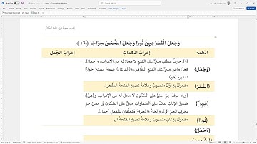 إعراب سورة نوح الآية (16): {وجعل القمر فيهن نورا وجعل الشمس سراجا}