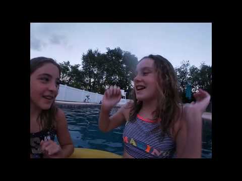 try not to fall in the pool challenge w/ friends