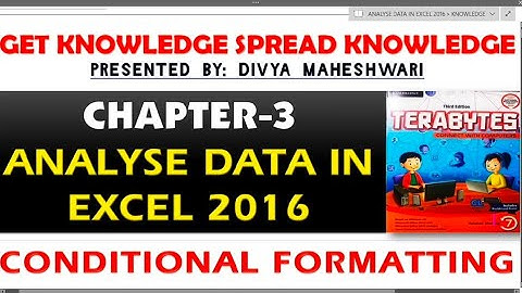 TERABYTES COMPUTER CLASS-7 PART-3 CH-3 ANALYSE DATA IN EXCEL 2016@Get Knowledge Spread Knowledge