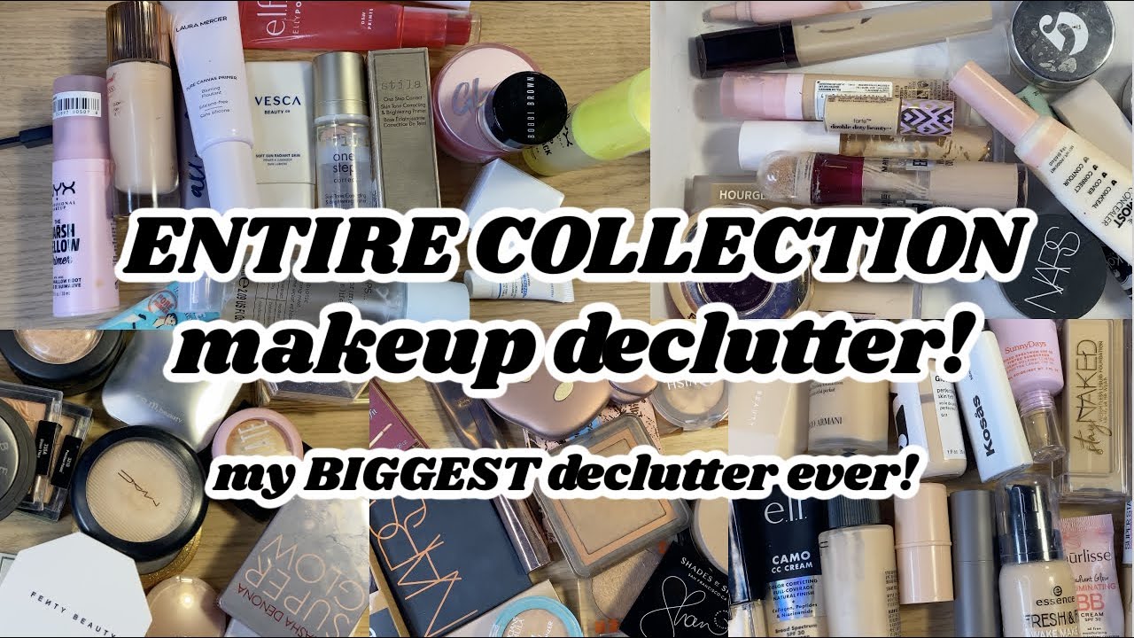 ENTIRE makeup collection DECLUTTER! | 1 hour long declutter video!
