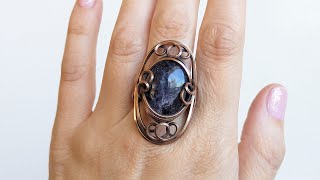 Large Filigree Cabochon Statement Ring Wire Wrapping Tutorial