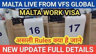 MALTA ?? LIVE WORK VISA UPDATE FROM VFS GLOBAL ✅✅  WORK VISA DOCUMENTS KON SE LAGAENGE  MALTA VISA