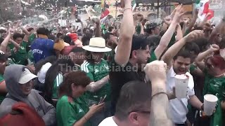 Mexico fans celebrate win over South Africa in World Cup opener