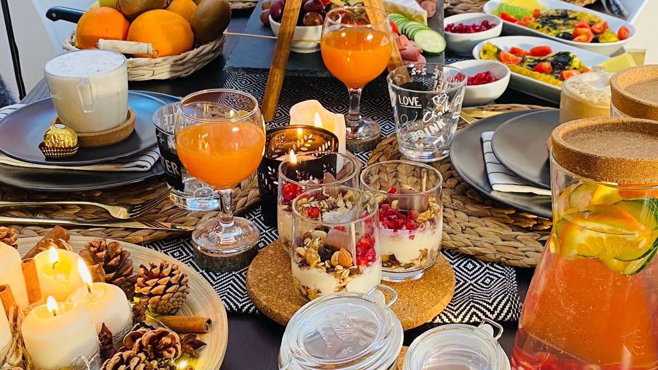 فطور صباحي للضيوف😍 بدون تعب/تنظيم السفرةBreakfast morning without /brunch/ #روتين_اليوتيوبرز#شتوية