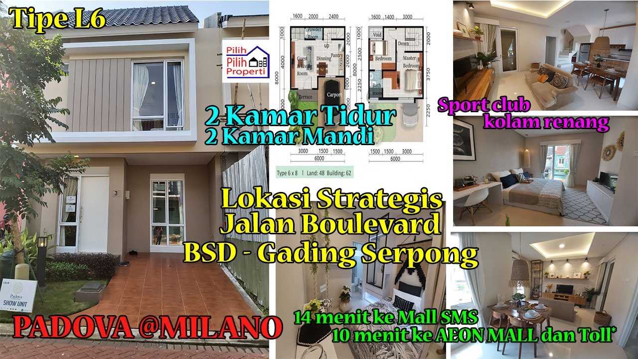 Rumah BSD dan Gading Serpong Padova Milano Village lokasi ...