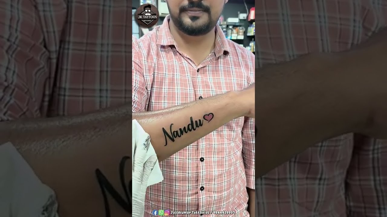 Nandu name tattoo  YouTube