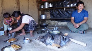 lunch in the farm house in the village in rural Nepal @lifeinruralnepal