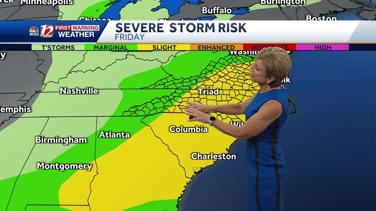 Strong to severe storms possible in Carolinas Friday - YouTube