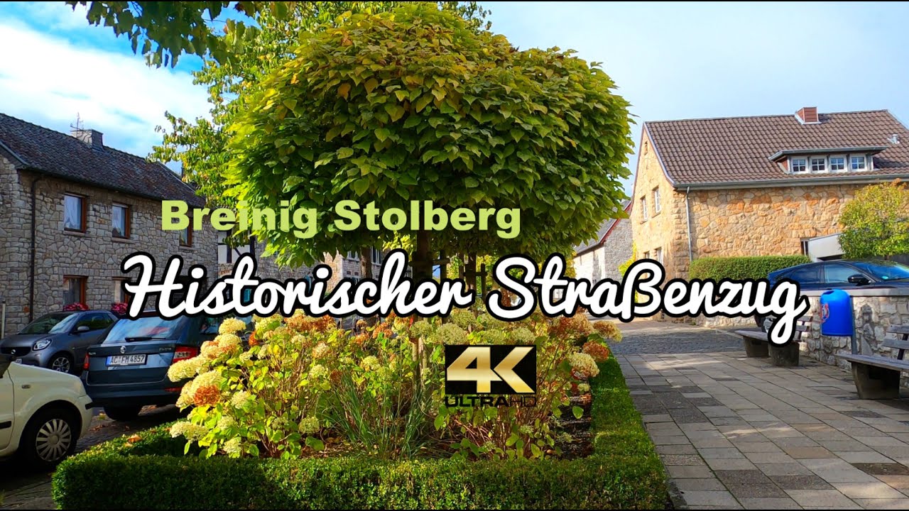 4K - Alt Breinig Stolberg Historische Straße 1830 NRW Altstadt Eifel Germany Historical Old Town