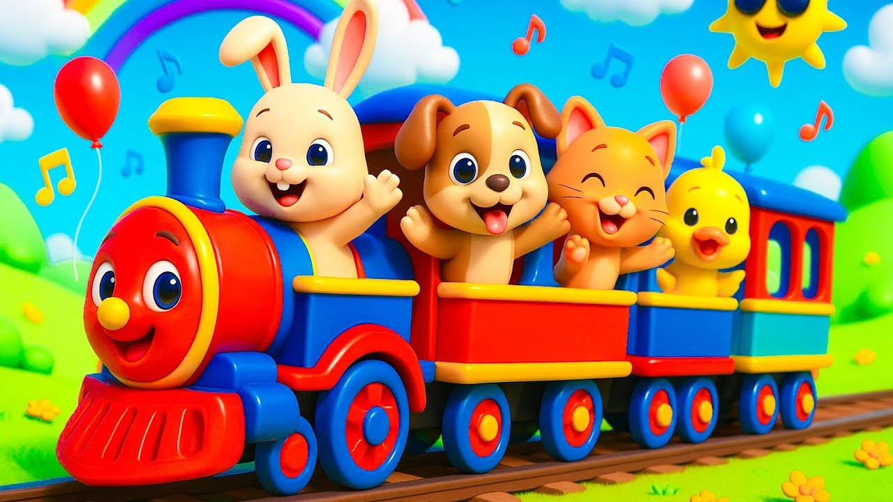 Wheels On The Train | Kinderfun - Nursery Rhymes & Kids Songs