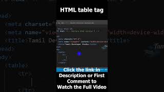 HTML table tag