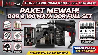 JLD bor listrik 100PCS MATA BOR Mata Bor Kipas, HSS, Holesaw, Kayu, Tembok, Besi 380w 10MM MESIN BOR