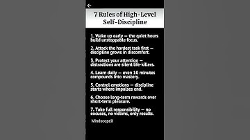 High-Level Self-Discipline Rules for Success