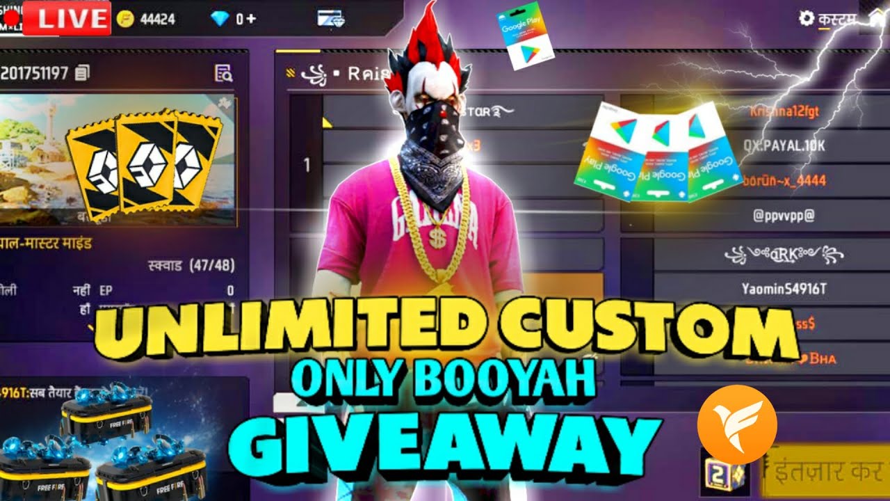 Free Fire Live Custom Room Giveaway | FF Live Teamcode Giveaway | Free ...