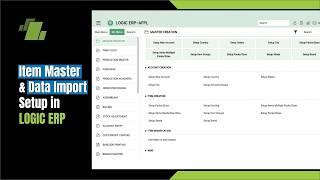 Item Master and Data Import Setup in LOGIC ERP Enterprise Software
