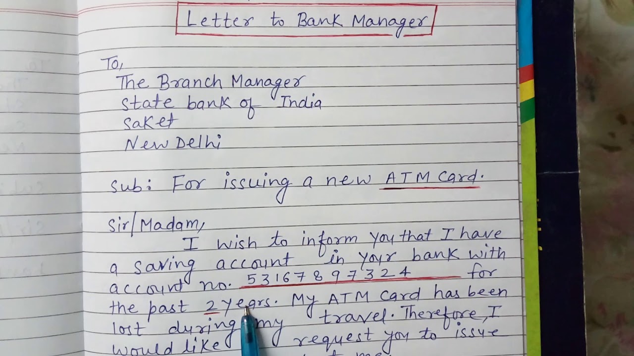 Application To Bank Manager - Letter