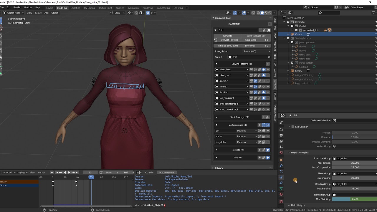 Garment Tool addon update video - YouTube