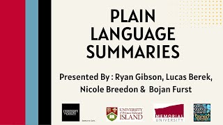 Plain Language Summary Workshop - June 2024