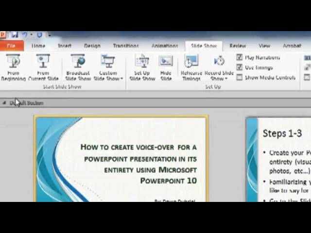 how do you voice over a powerpoint presentation