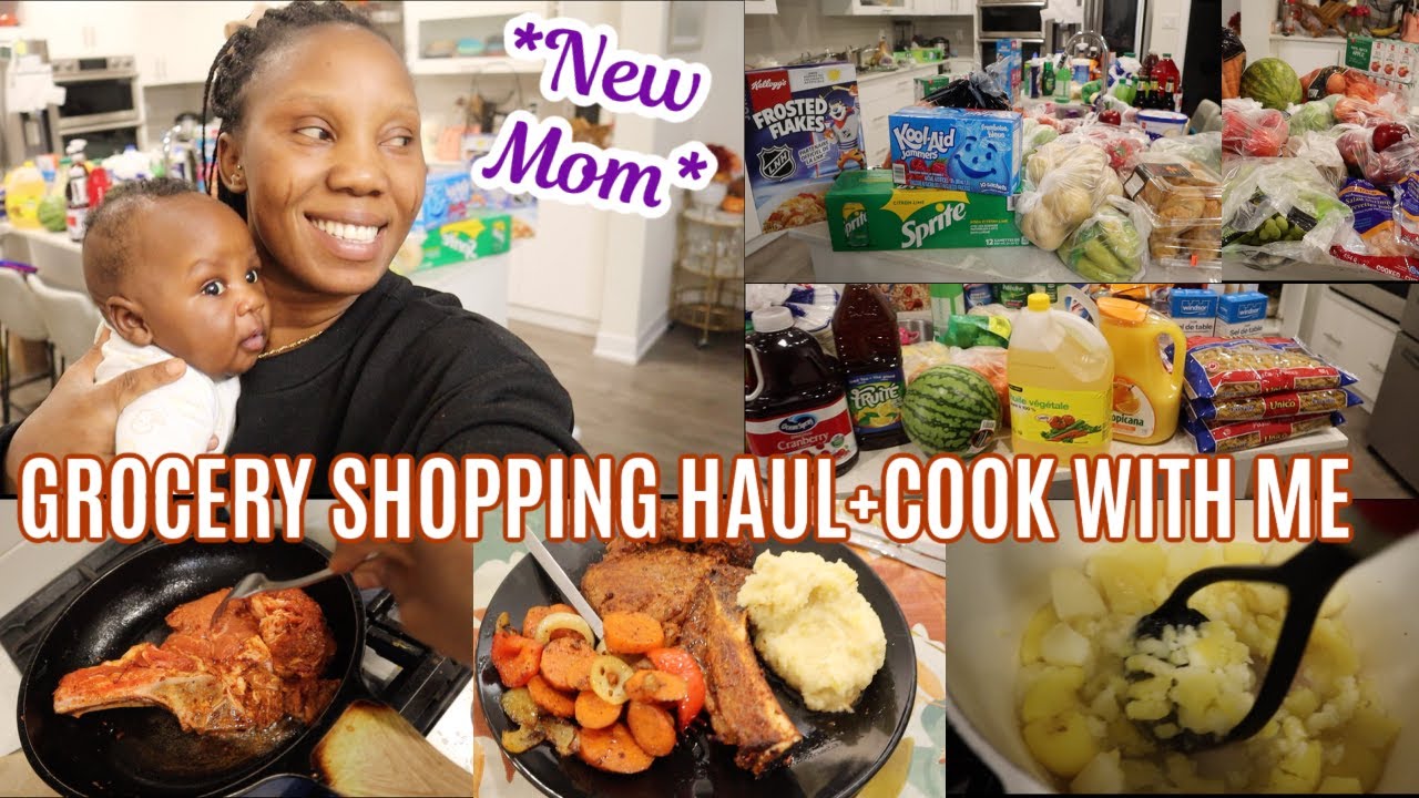 375 GROCERY HAUL LARGE FAMILY + COOK STEAK & MASH POTATO DINNER WITH ME abiscookingg YouTube