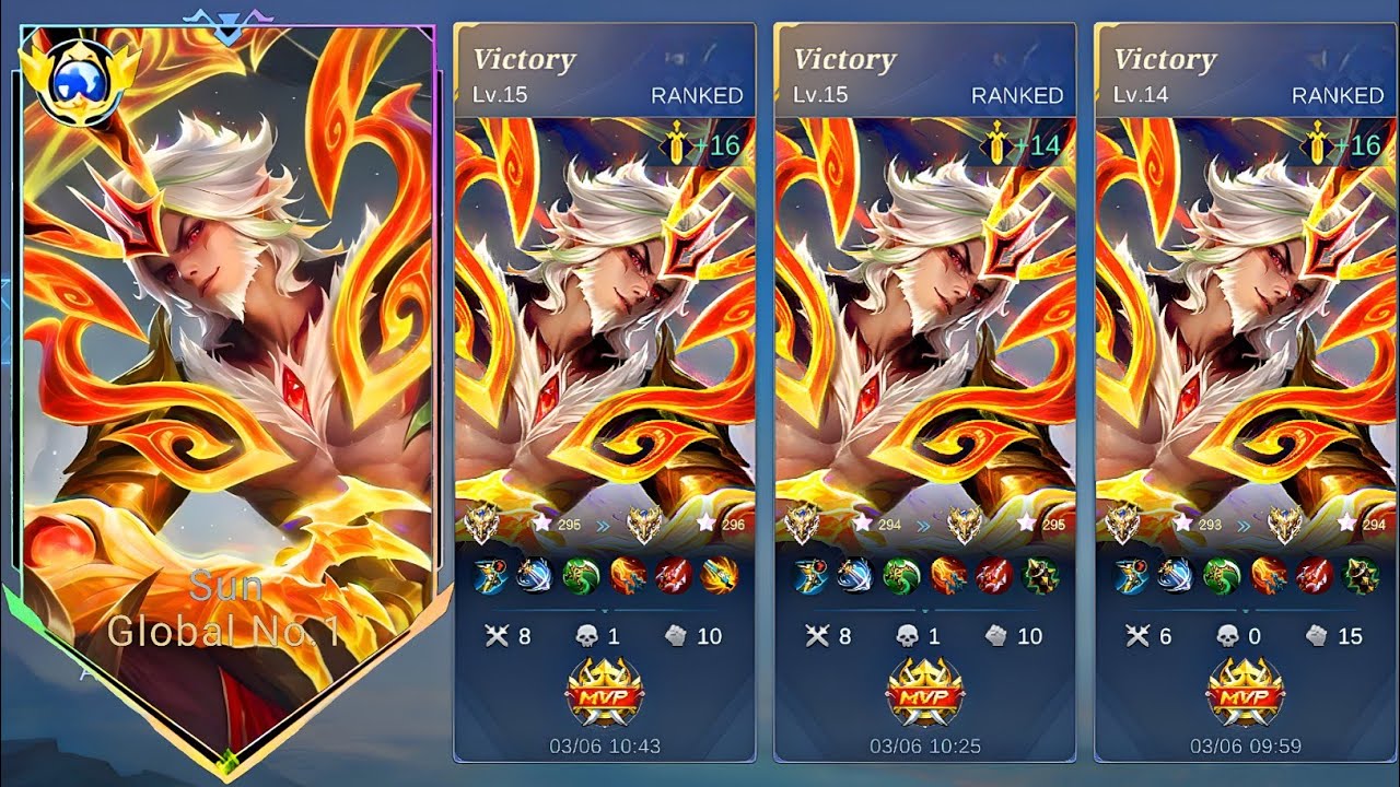 SUN BEST GUIDE TO RANK UP FASTER IN 300 STARS IMMORTAL RANKED(100% auto win) | TOP GLOBAL SUN | MLBB