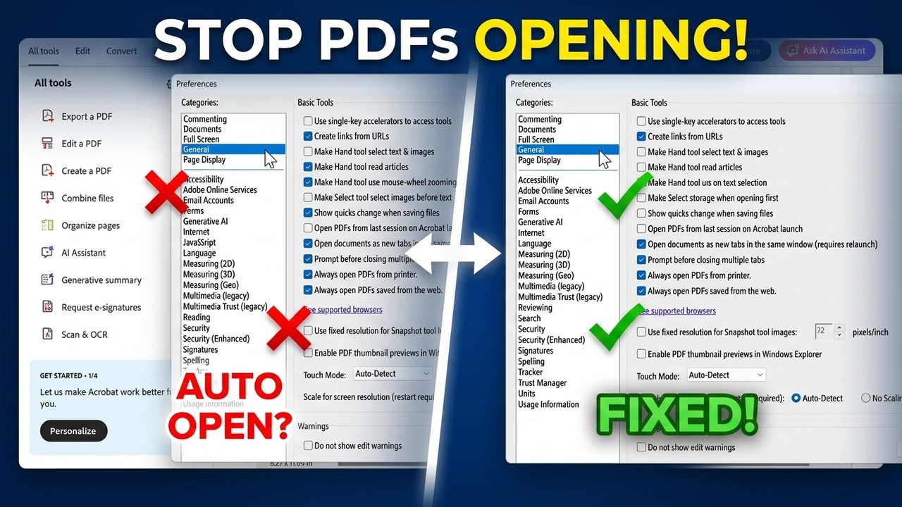 How to STOP Adobe Acrobat from Opening PDF Automatically (Quick and ...