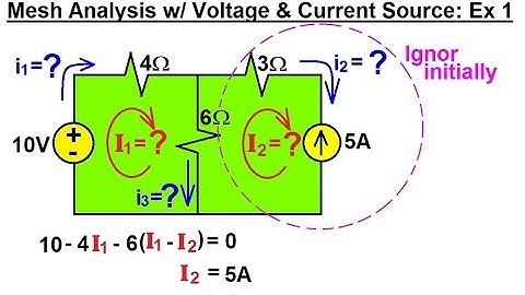 Electrical Engineering: Ch 3: Circuit Analysis (13 of 37) Mesh Analysis w/ Voltage & Current Sources