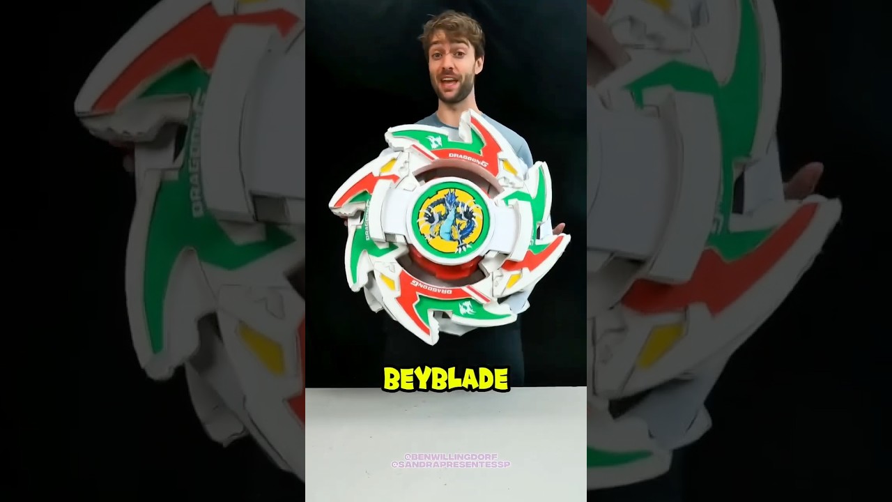 BEYBLADE GIGANTE GIRANDO DE VERDADE?! 😱🔥Olha essa criação insana d @benwillingdorf💥#Beyblade #DIY