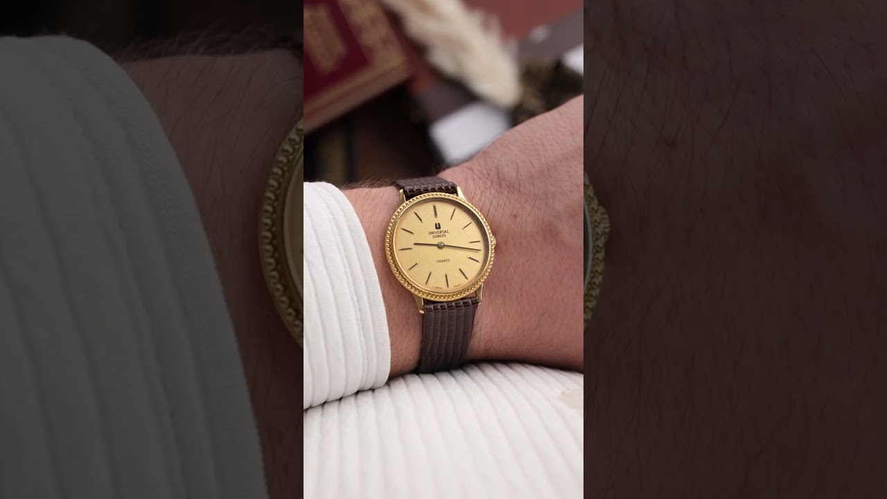 Vintage Universal Genève Dress Watch, Quartz, extra slim gold-plated case from the 1980’s