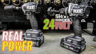 24V FLEX FXM202 Hammer Drill Driver Impact Driver Combo Review [with TURBO]
