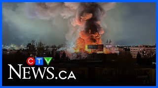 Major Fire At Historic Montreal Building Closes Jacques-Cartier Bridge, Causes Traffic Chaos