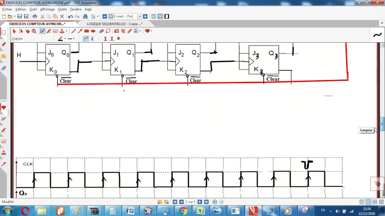 14 éme vidéo Logique séquentielle: compteur et décompteur asynchrone  EXERCICE 2