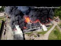 Drone from massive fire in jackson