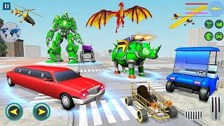 Transforming robot game - Futuristic rhino robot wars against mech robot | Android iOS Gameplay screenshot 1