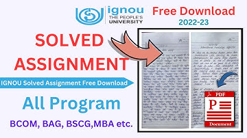 ignou solved assignment 2022-23 free download pdf | IGNOU Solved Assignment 2022-23