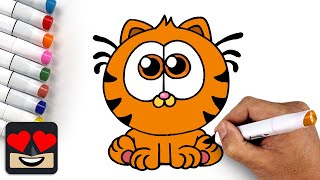 How To Draw Kitten Garfield