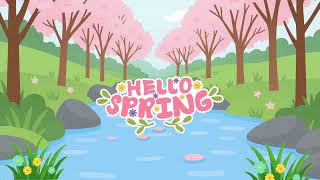 Spring Background - Hello Spring party background - Spring Classroom background