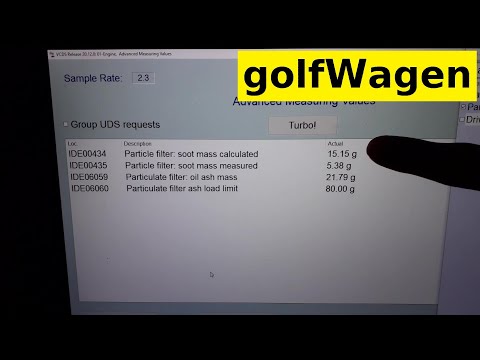 VW Golf 7 DPF oil ash mass and soot 100.000 km check