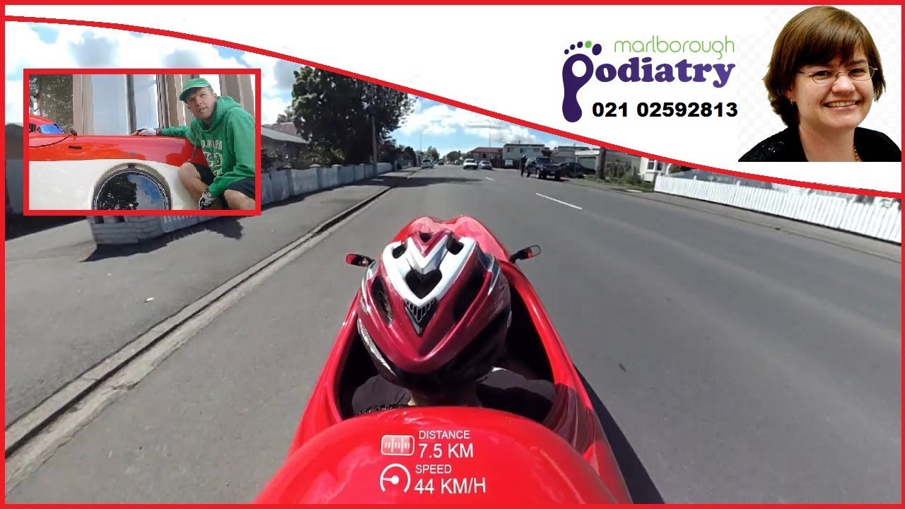 A Velomobile ride in Blenheim NZ from Woodbourne to Spokesman Cycles on