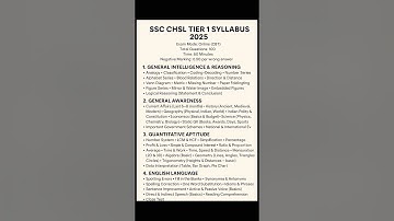 ✅ "SSC CHSL Tier 1 Full Syllabus 2025 🔥 | One Image, All Topics Covered!" #sscchsl #sscexam #exam