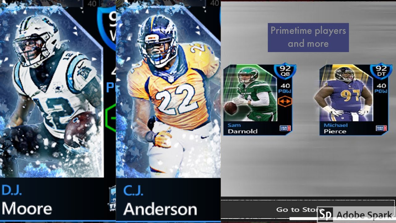 Madden mobile 20| primetime players Sam darnold and Michael perice