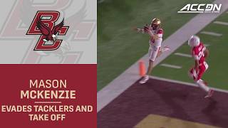 Boston College's Mason McKenzie Evades Tacklers And Takes Off For The End Zone